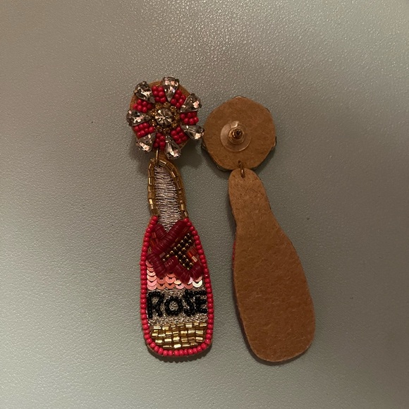 Rosé beaded earrings - Picture 1 of 4